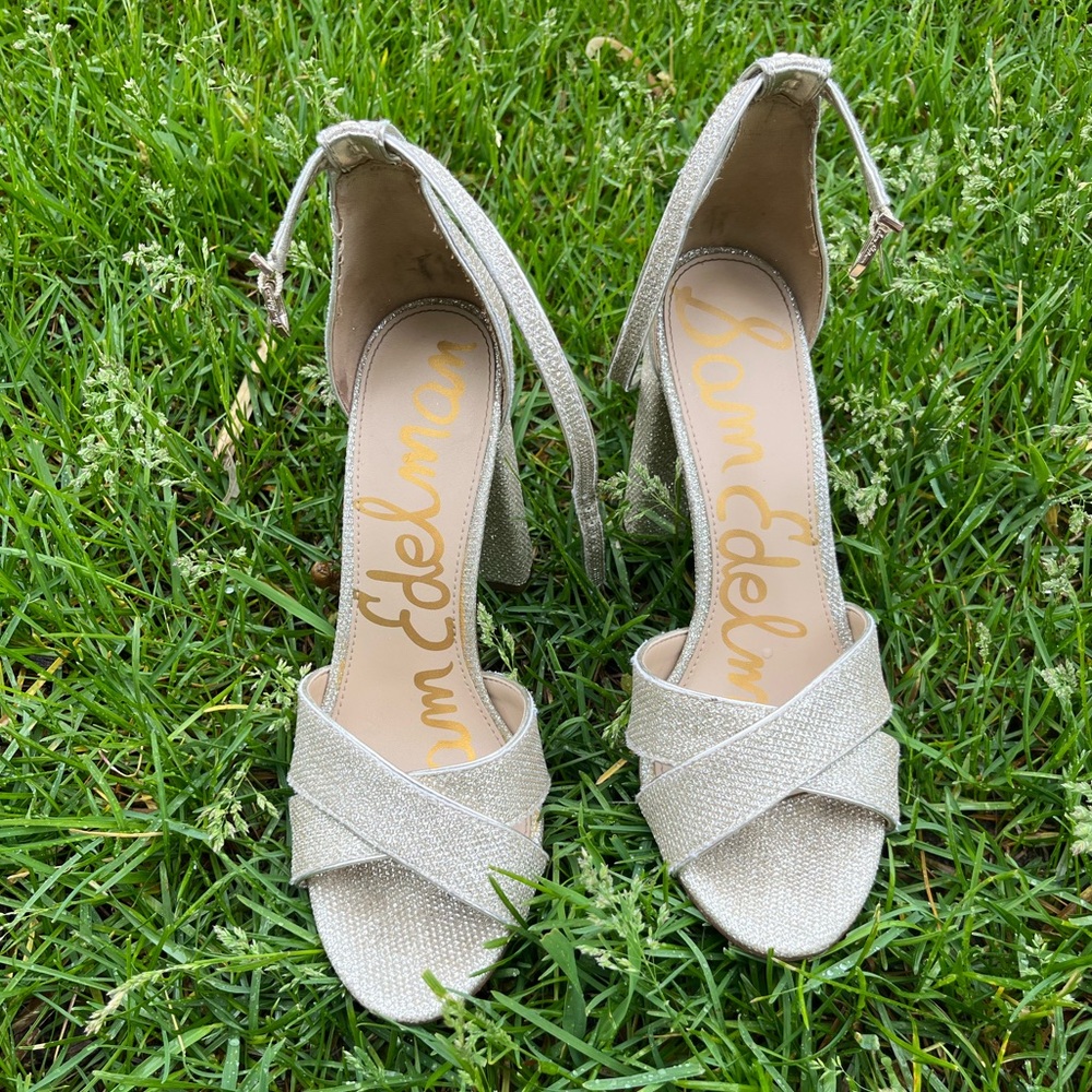 Sam Edelman Yancy Heels Sparkly Gold